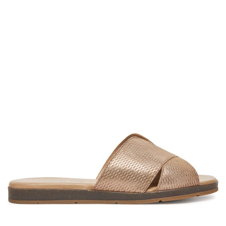 Papuci dama, Lasocki, din piele naturala, bej, design minimalist