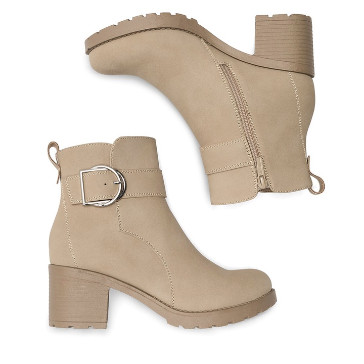 Botine dama WS2902-06, Clara Barson, bej, piele ecologica
