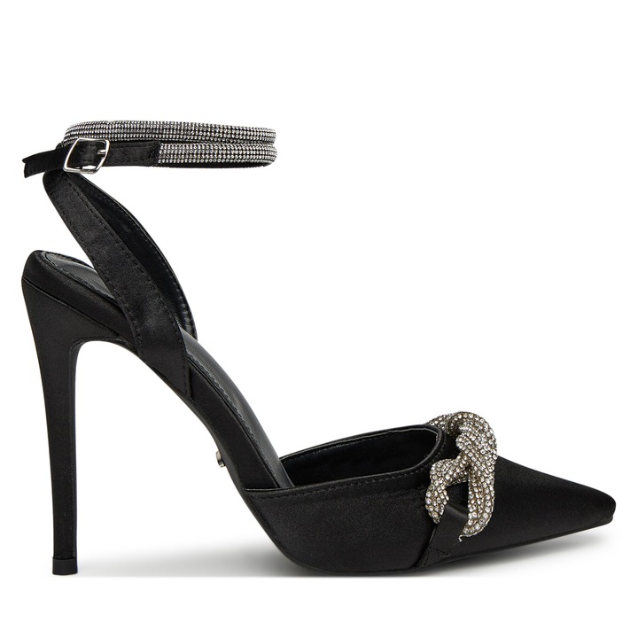 Sandale dama, DeeZee, negru, toc