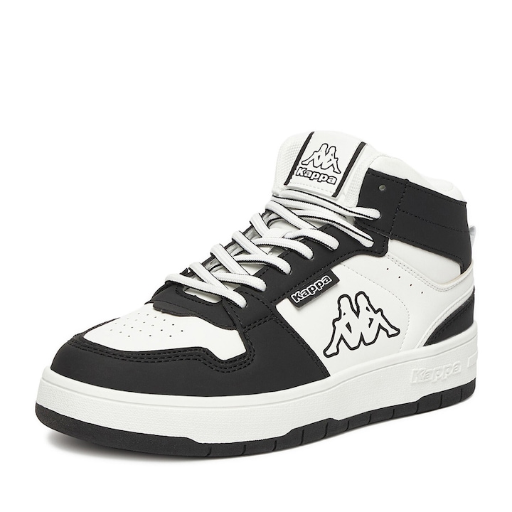 Детски обувки, Kappa, маратонки за момчета, черно бяло, синтетичен материал
