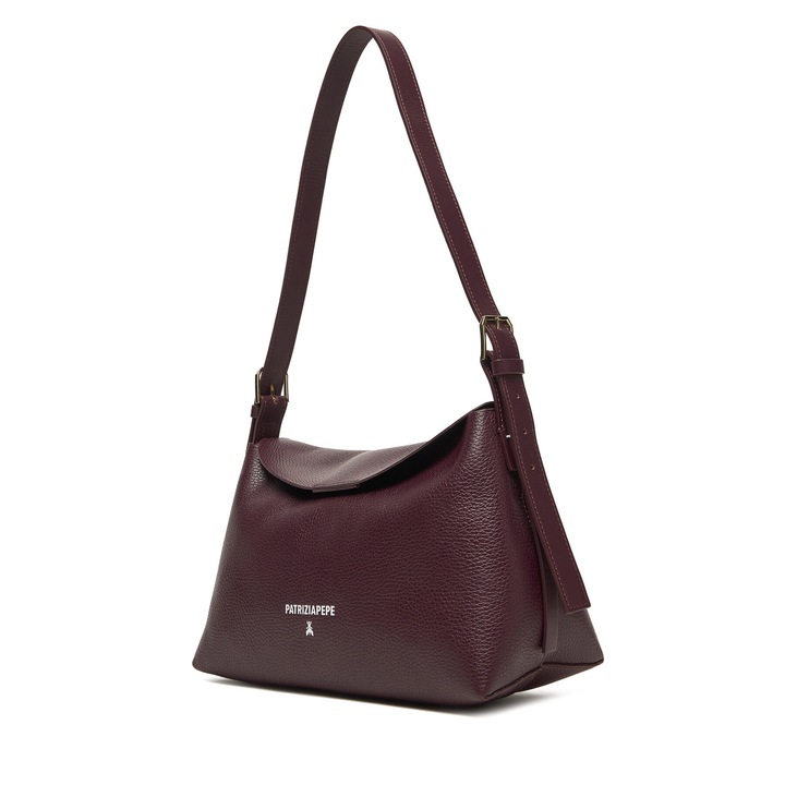 Geanta dama Patrizia Pepe, model 8B0256/L148-M536, culoare mov-rosu, din piele naturala.