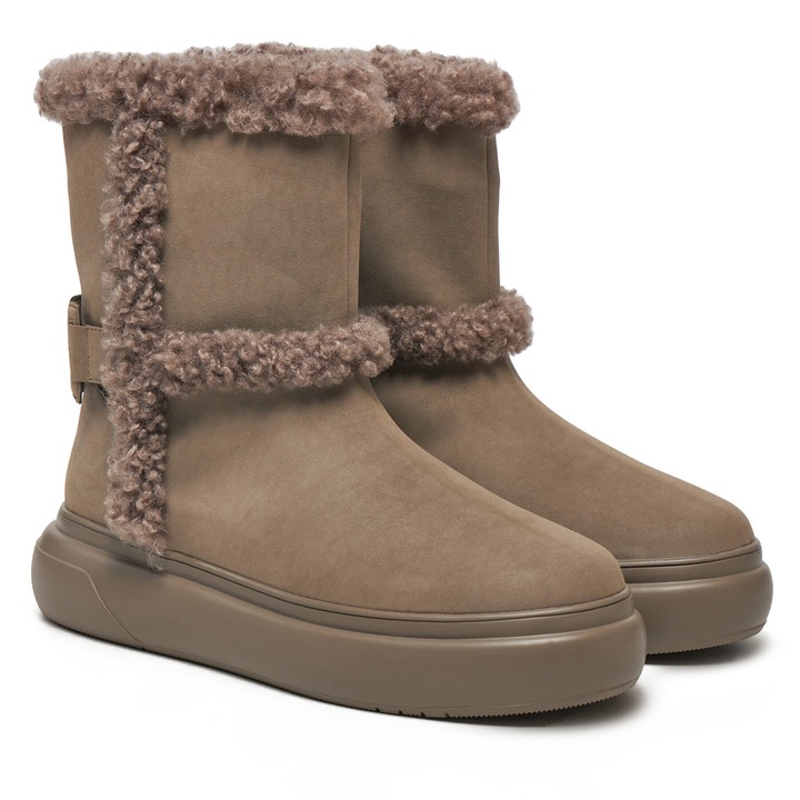 Ghete de zapada, Twinset, piele naturala, maro