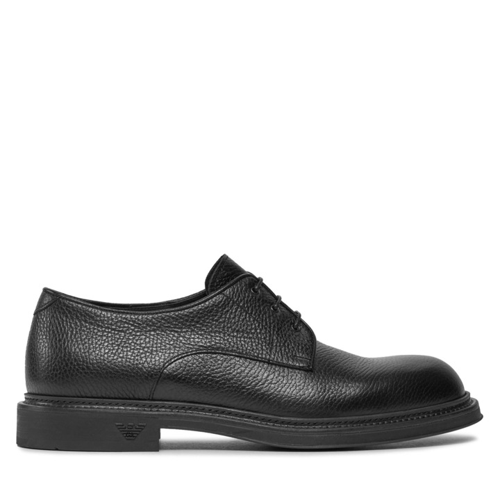 Férfi cipő, Emporio Armani, természetes bőr, fekete, 43 EU