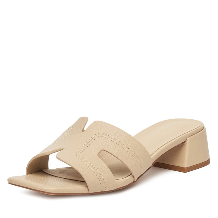 Papuci cu toc dama JENNY, bej