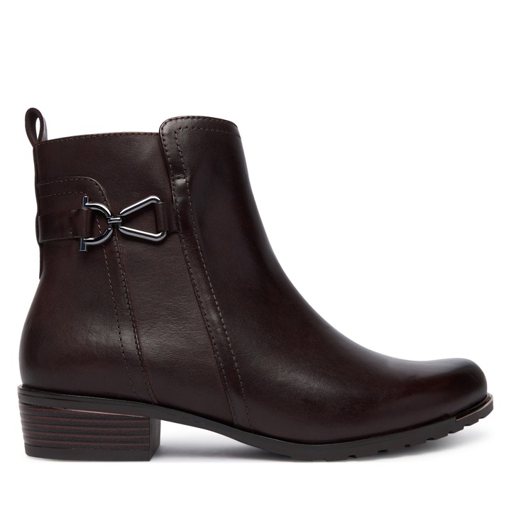 Botine dama 9-25403-45, Caprice, Piele naturala, Maro inchis