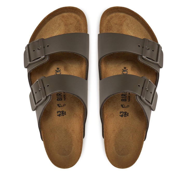 Férfi papucs Birkenstock Arizona, természetes bőr, betonszürke, 44 EU