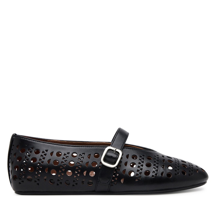 Balerini dama Badura, piele naturala, negru