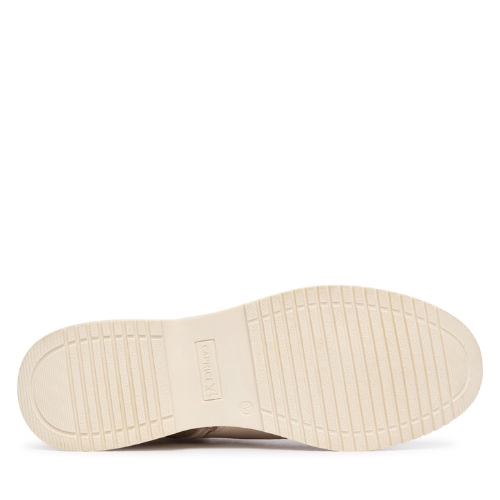Ghete dama 199 9-26206-45, Caprice, Piele naturala, Alb