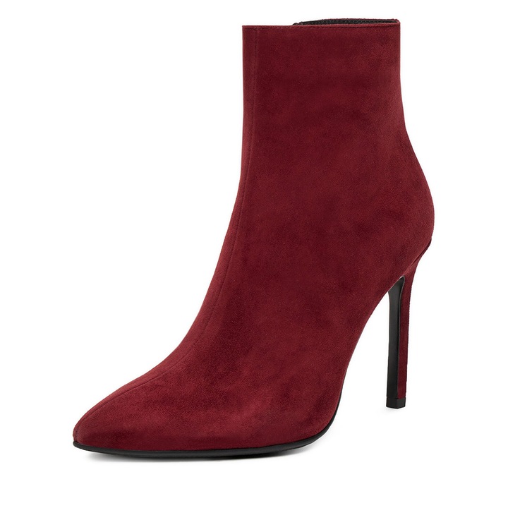 Botine dama, Eva Minge, EO-ELAINA-E123-02B, piele naturala, bordeaux, Visiniu, 41