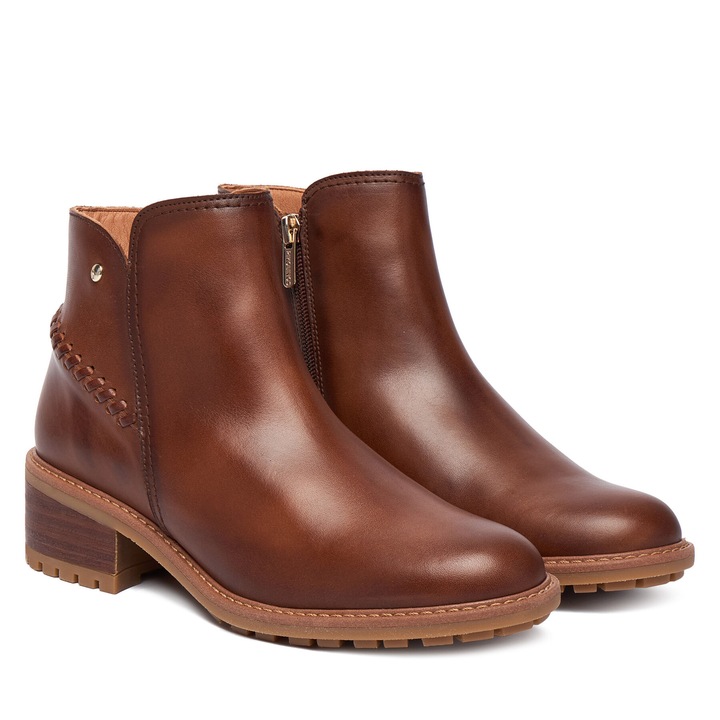 Botine dama 202 W0D-8871, Pikolinos, Piele naturala, Maro, 39 EU
