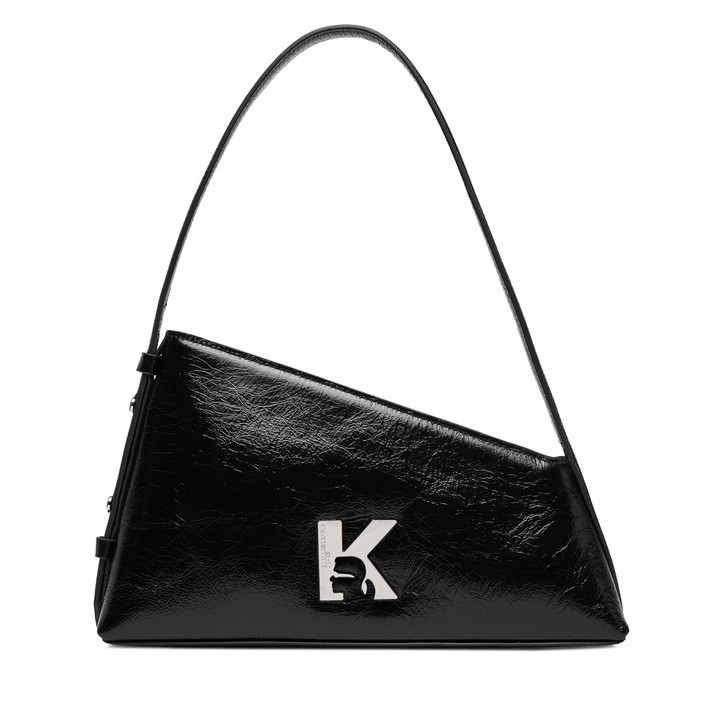 Karl Lagerfeld Jeans női táska, természetes bőr, fekete