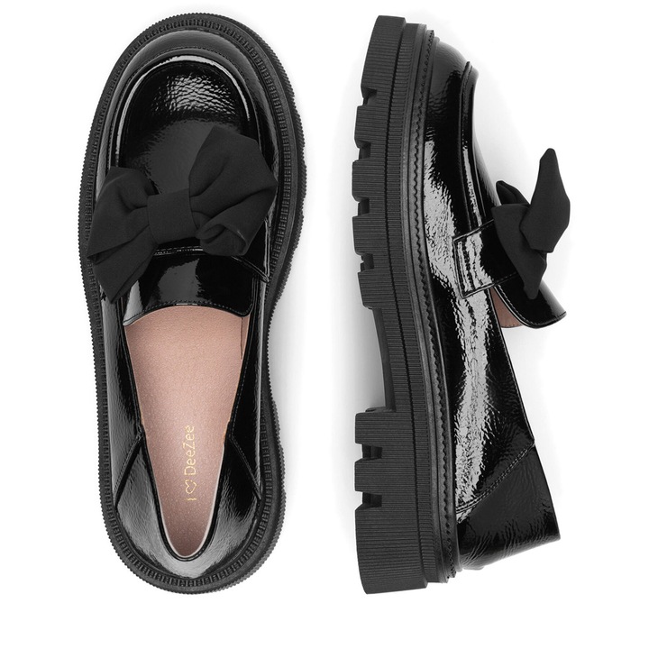 Mocasini dama, DeeZee, TYA56-J128, negru, textil, 37 EU