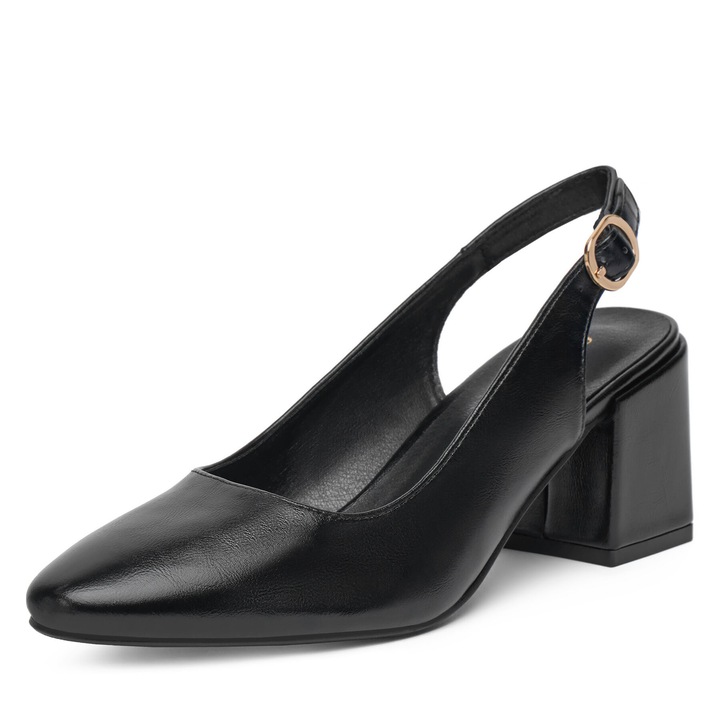 Sandale dama Clara Barson, negre, piele ecologica, cu toc