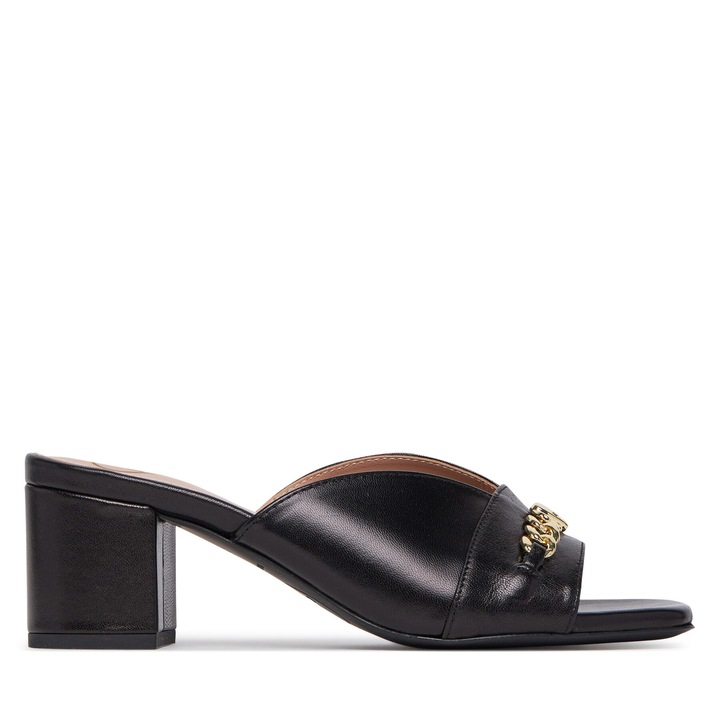 Slapi cu toc dama Love Moschino, din piele naturala, negru, 36 EU