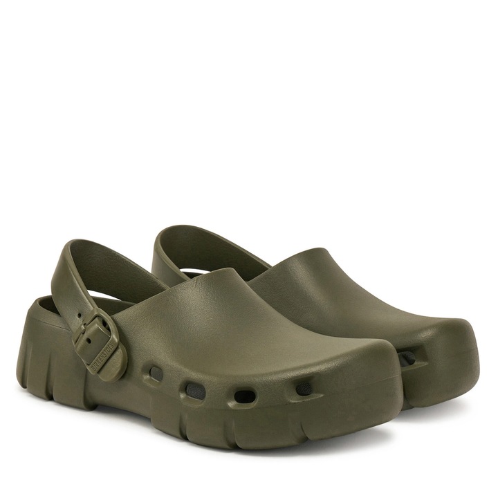 Papuci dama Birkenstock Khaki Birki-Flow EVA 1028, plastic