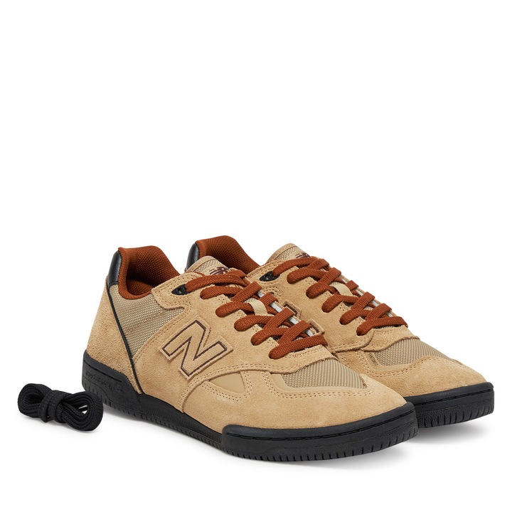 Мъжки кецове, New Balance, NM600BNT, естествена кожа, бежов, 40 EU