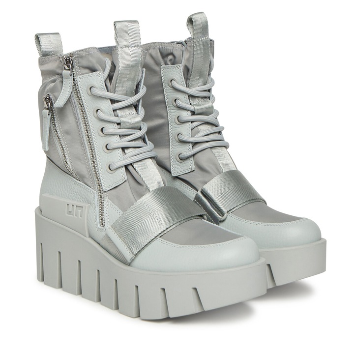 Дамски боти United Nude от естествена кожа, Сив, 38
