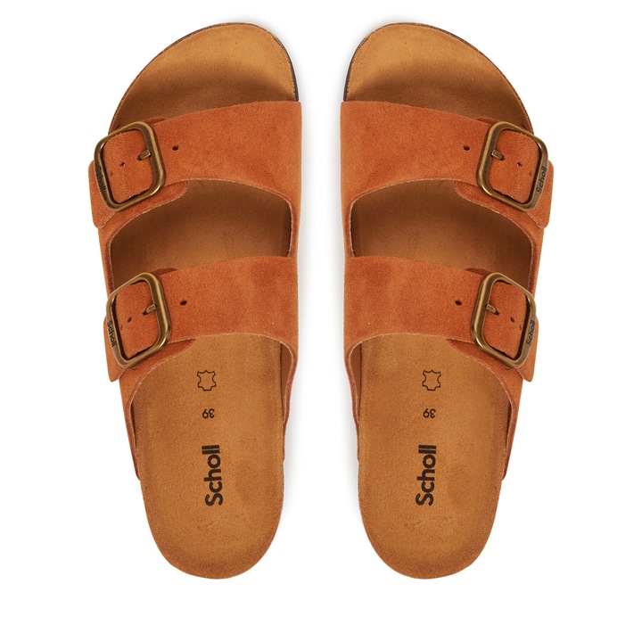 Papuci de dama, Scholl, din piele naturala, maro