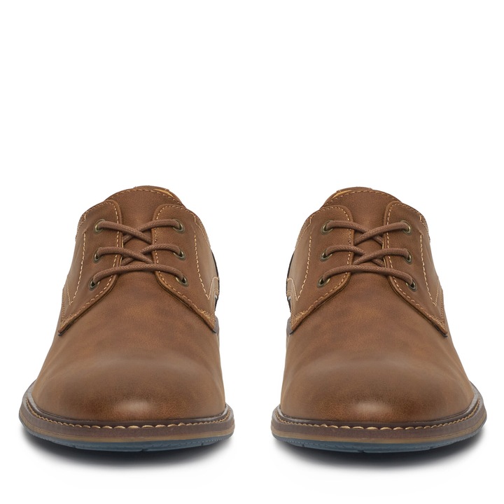 Pantofi barbati, Lanetti, semi-incaltaminte, maro, tesatura, 41 EU