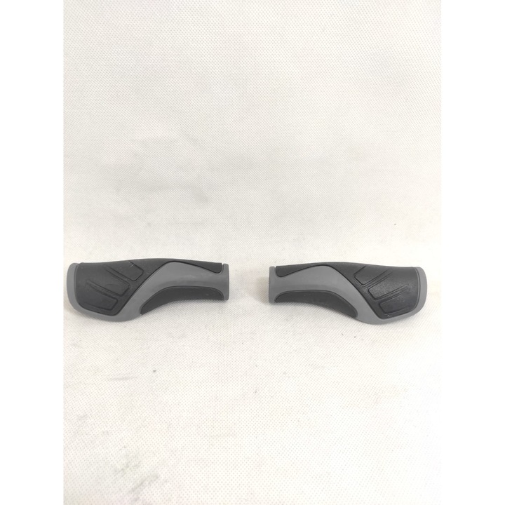 Mansoane bicicleta Hercules, gri-negru, ergonomic, din cauciuc, set