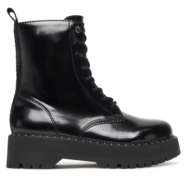Női bakancs, DKNY Black Batu Studs-Lace Up K, fekete, műbőr