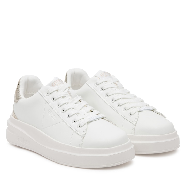 Tenisi dama Guess WHIGO FLJBINLEM12, piele naturala, alb
