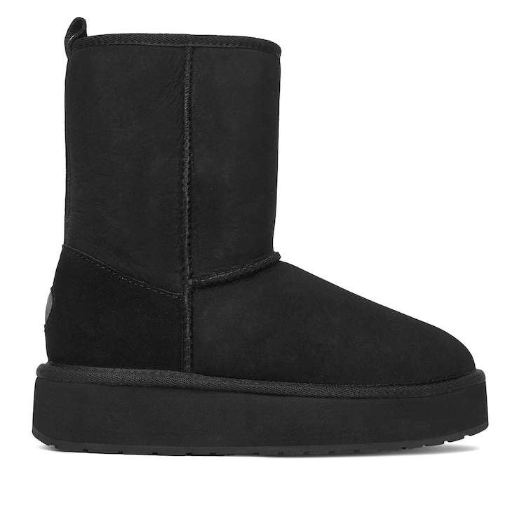 Ghete de zapada, EMU Australia Black Stinger Lo Flatform, piele naturala, negru