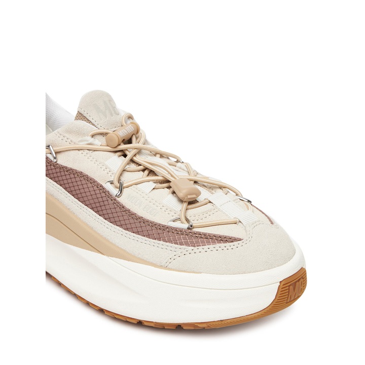 Női sportcipő Moon Boot, AH05 modell, törtfehér/taupe, természetes bőr