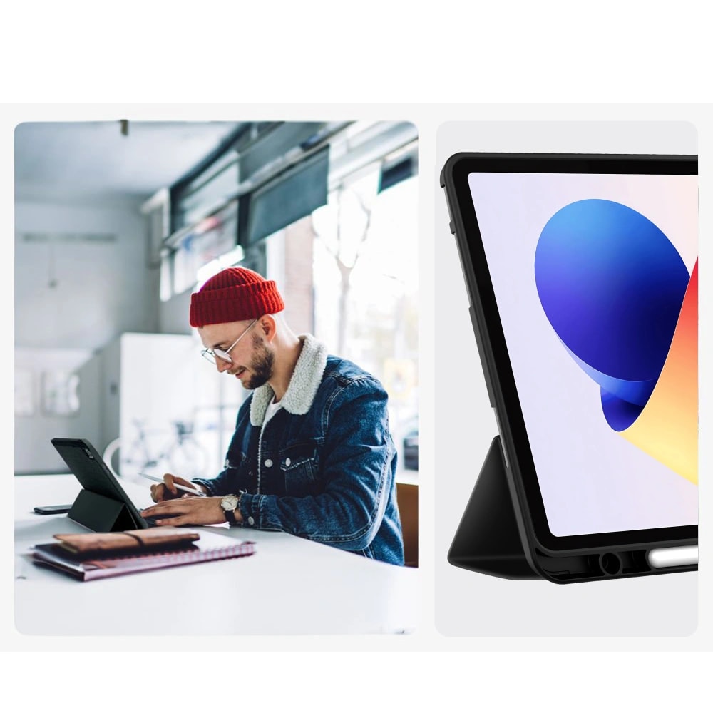 Husa pentru Xiaomi Redmi Pad 2 Pro Soft Shell Light & Slim cu functie wake-up/sleep si compartiment pentru stylus, tip stand - verde deschis