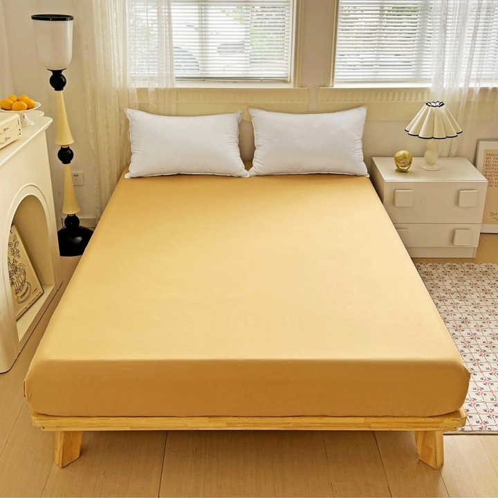 Cearsaf cu fermoar din microfibra GierekHoff 140x200, bej gros