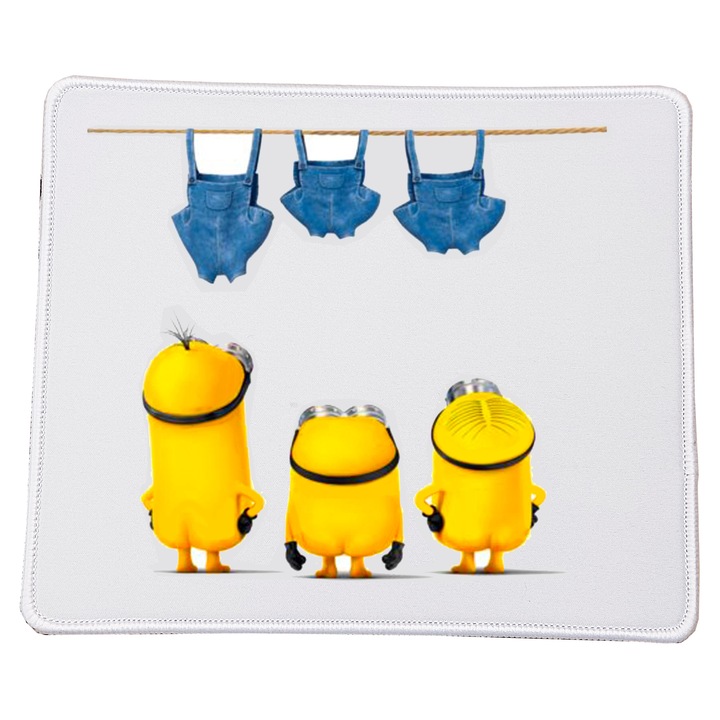 Mousepad Minions, 23x20cm, material durabil, baza antiderapanta