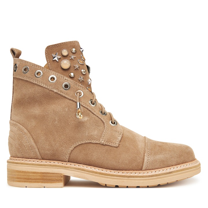Botine dama I251000, Alma En Pena, Piele naturala, Bej