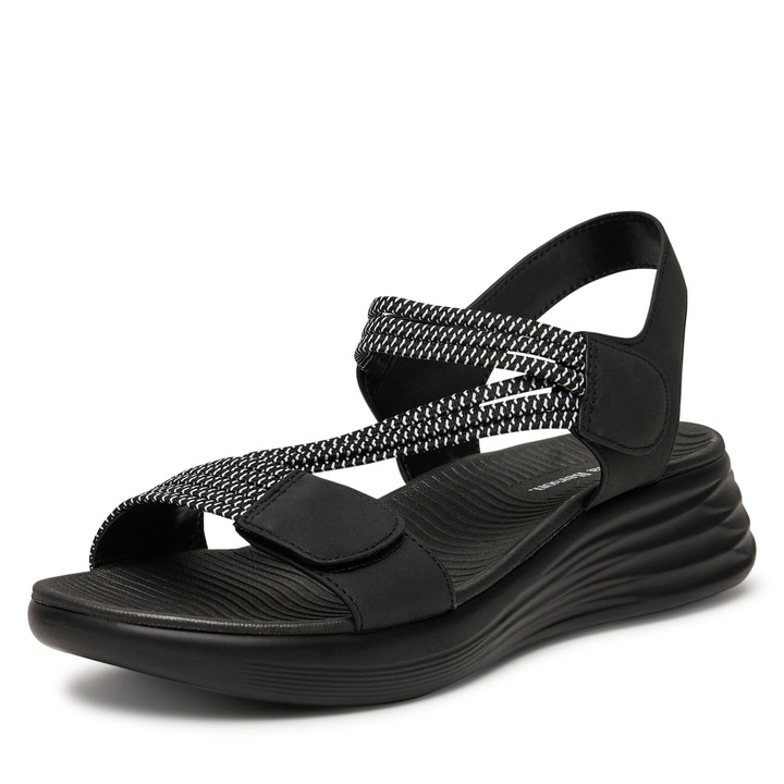 Sandale dama Clara Barson, tesatura, Negru