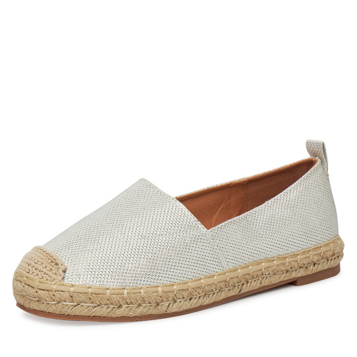 Női espadrille, DeeZee, S289-5 modell, fehér, textil anyag, 37 EU