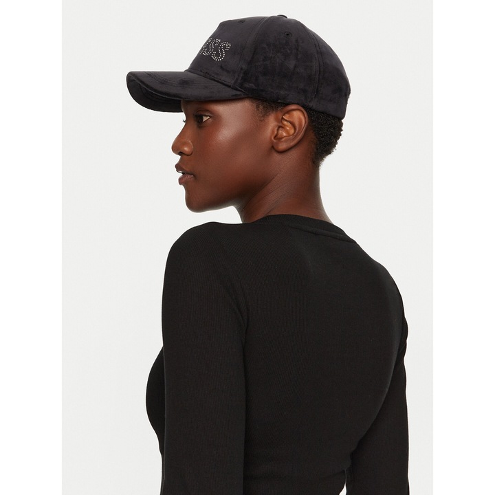 Caciula dama Guess, model JBLK V4BZ04 KBXI2, material plastic, culoare negru