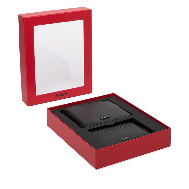 Portofel barbati, Hugo, Black 001, piele naturala