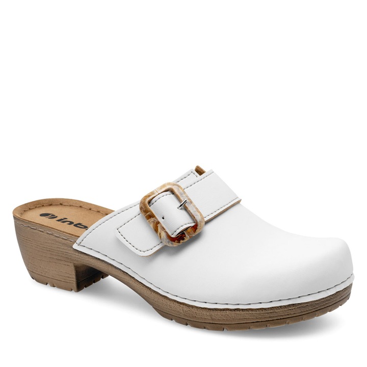 Papuci dama, Inblu, material sintetic, Alb, 39