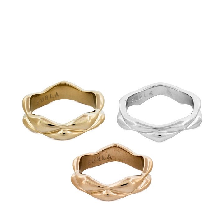 Set 3 inele dama, Furla, auriu/argintiu