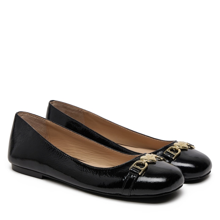 Balerini dama Love Moschino, piele naturala, negru