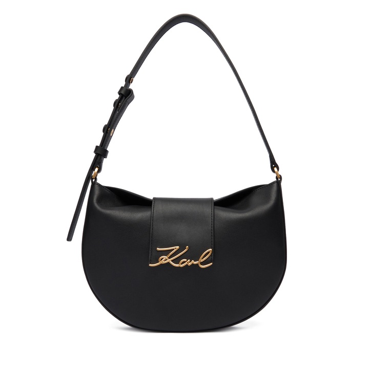 Karl Lagerfeld női táska, fekete/arany, természetes bőrből, 992-es modell