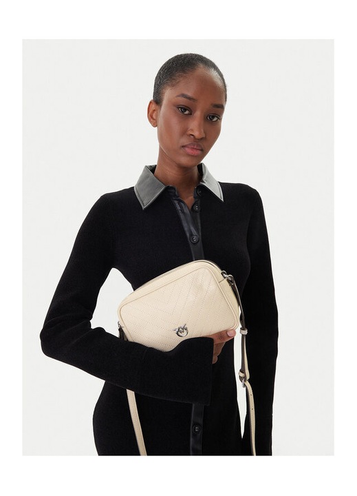 Pinko Bianco Z14E Carrie Camera táska, természetes bőr, rózsaszín