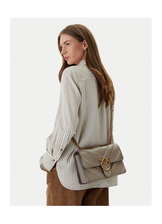 Geanta dama Pinko Noce I68Q, piele naturala, roz, model clasic