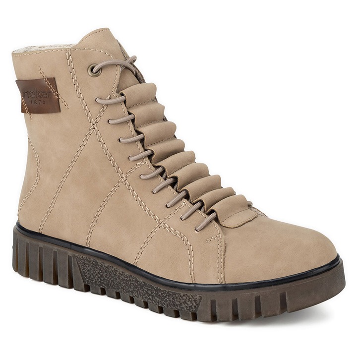 Ghete dama Y3421-20, Rieker, Piele naturala, Bej