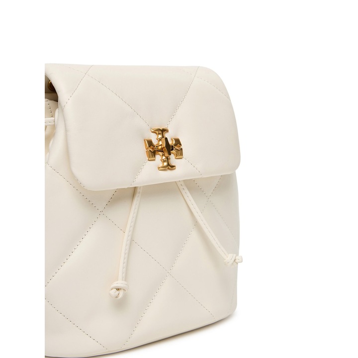 Модна дамска раница Tory Burch Kira Diamond топло бяла 170485