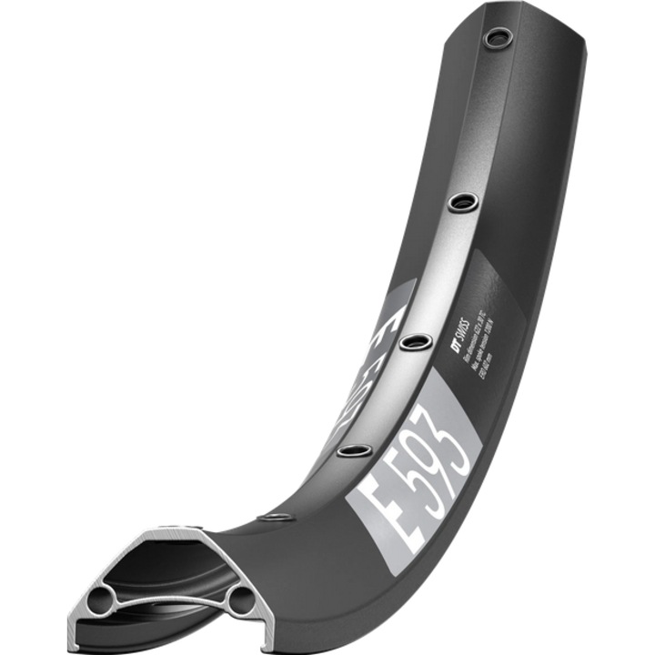 Janta roata bicicleta, DT Swiss E 593, 26", 32H, aluminiu, neagra