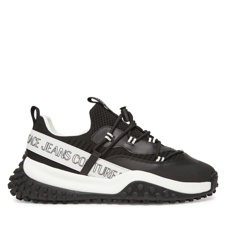 Férfi tornacipő, Versace Jeans Couture, fekete, textil anyag, modern design