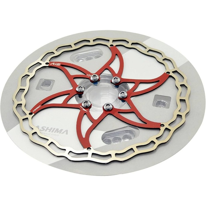 Спирачен диск Ashima ARO-09, 180мм, 95гр, уникален дизайн, неръждаема стомана, червен