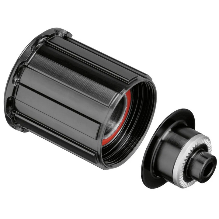 DT Swiss kerékagy kazettatest, 135/5 mm QR, alumínium/acél, fekete, adapterkészlettel
