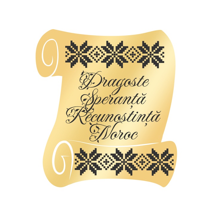 Martisor Brosa Inox Placat Aur 18K Scrisoare Traditie Emotii in Dar