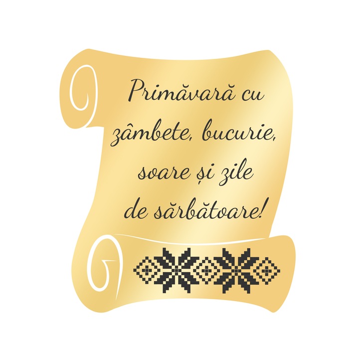 Martisor Brosa Inox Placat Aur 18K Scrisoare Soare si Zile de Sarbatoare